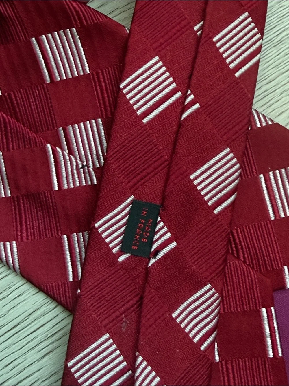 Charvet Place Vendôme Vintage Silk Tie Burgundy Plaid